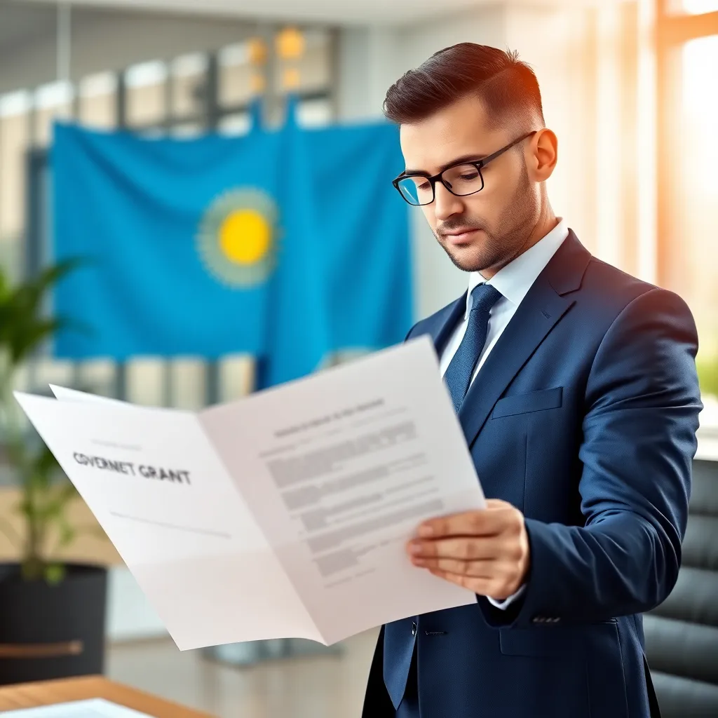 Бизнесмен изучает документы по государственным программам поддержки