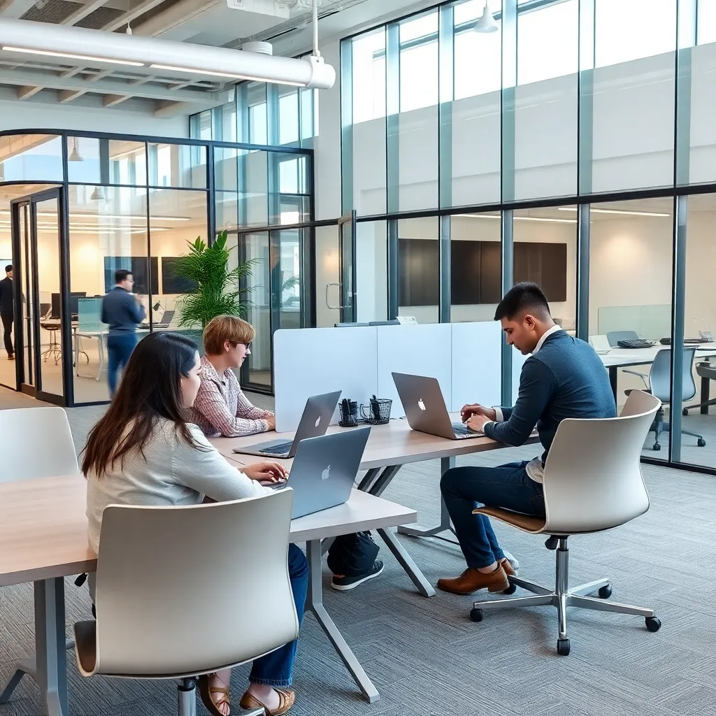 Команда стартапа презентует свой проект перед экспертной комиссией